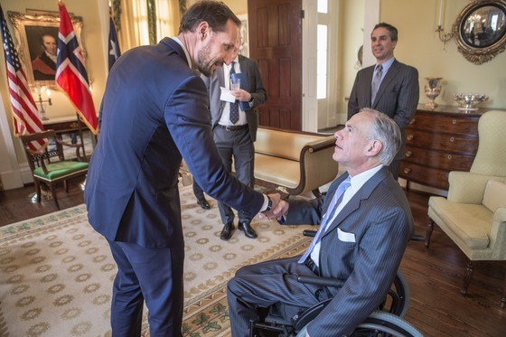 Governor Abbott Meets With His Royal Highness Crown Prince Haakon Of Norway
