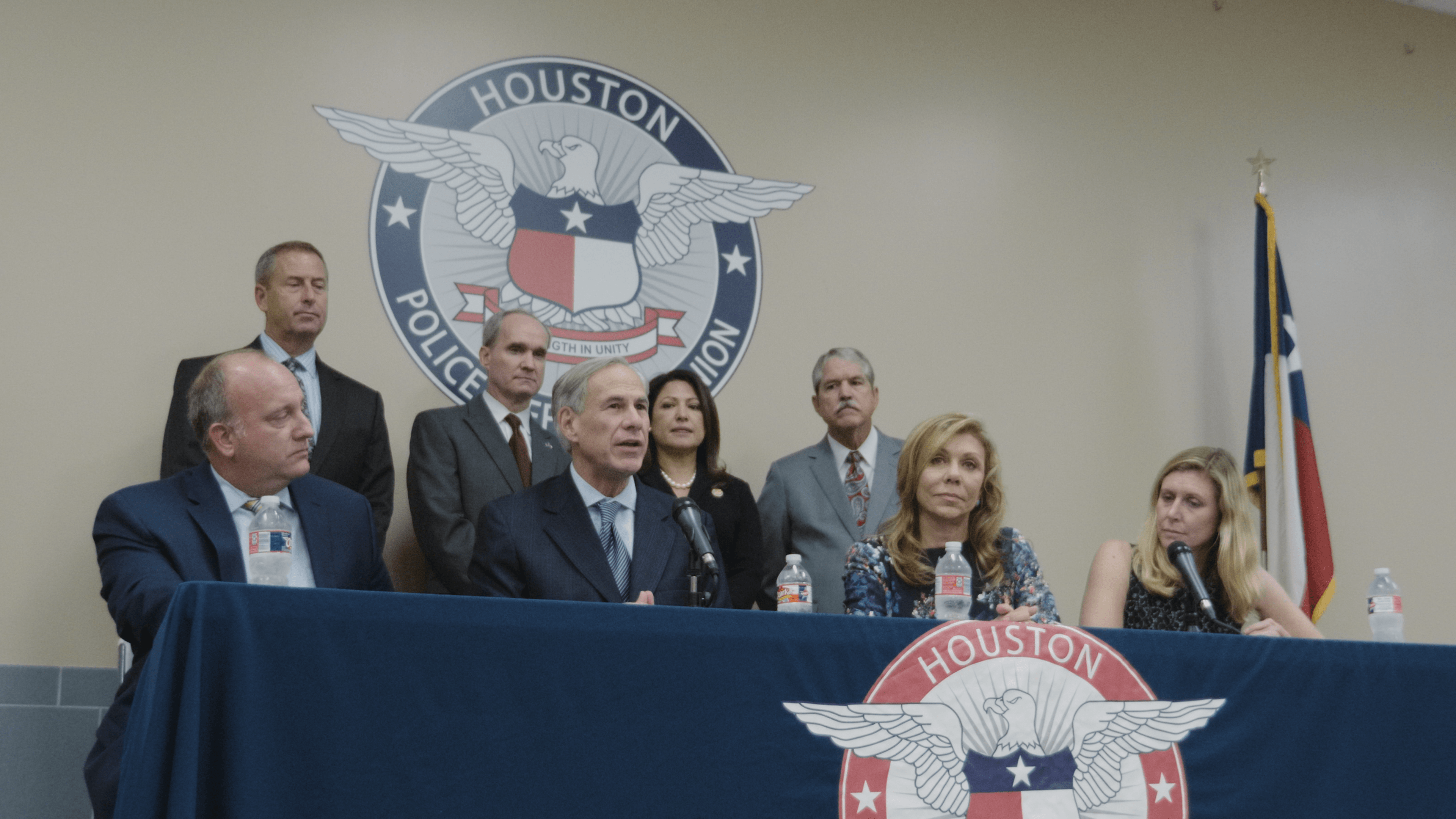 Governor Abbott, Senator Joan Huffman and Coach USA Hold Press Conference On Combatting Human Trafficking