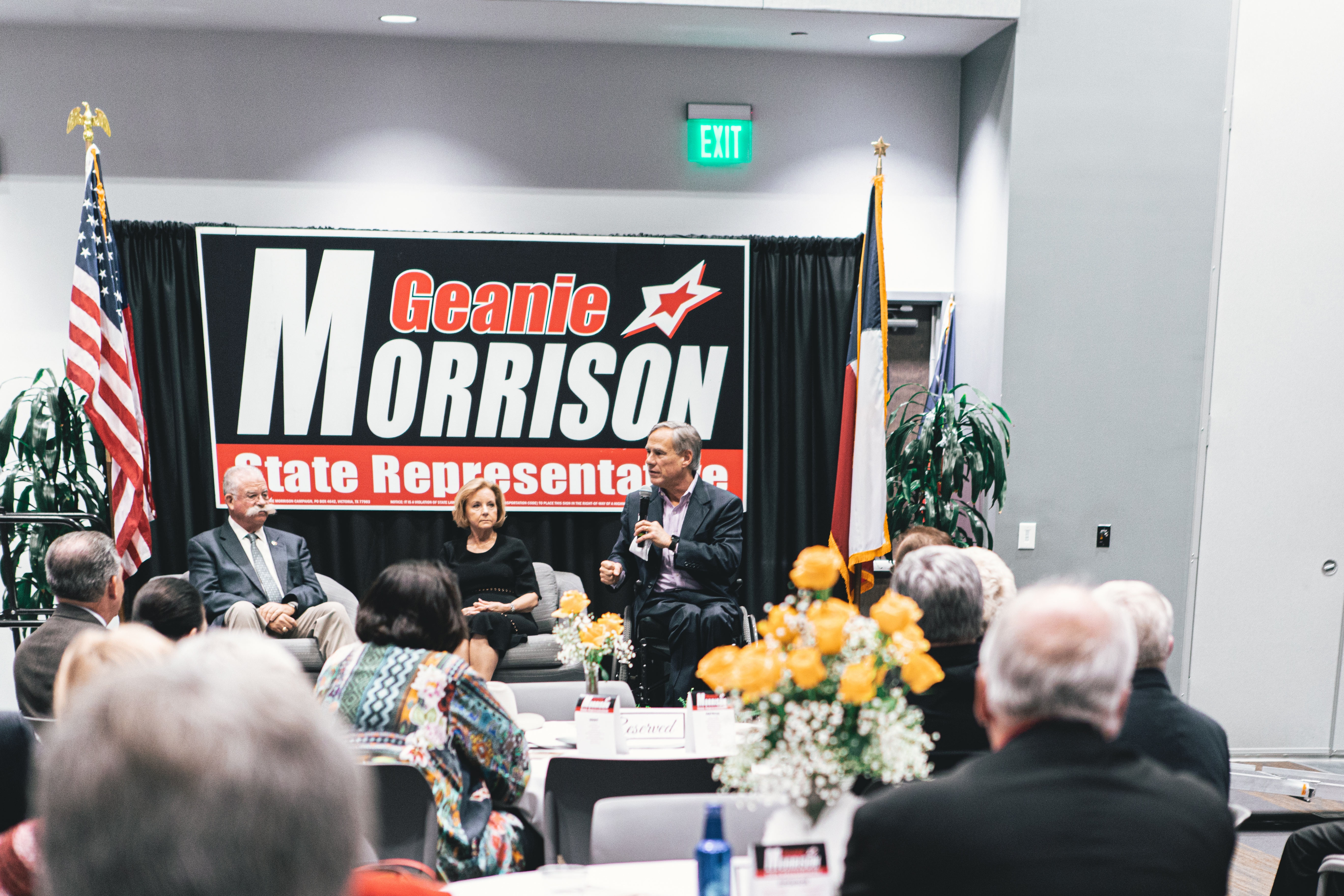 Governor Abbott Delivers Remarks At Campaign Kick-Off For Representative Geanie Morrison