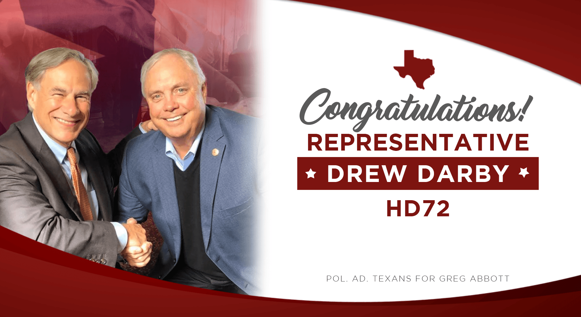 Governor Abbott Issues Statement On Drew Darby Primary Victory