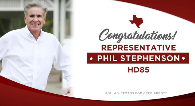 Governor Abbott Issues Statement Congratulating Phil Stephenson On Primary Victory