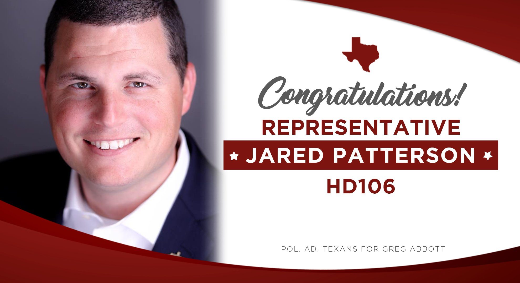 Governor Abbott Statement On Representative Jared Patterson’s Victory In House District 106