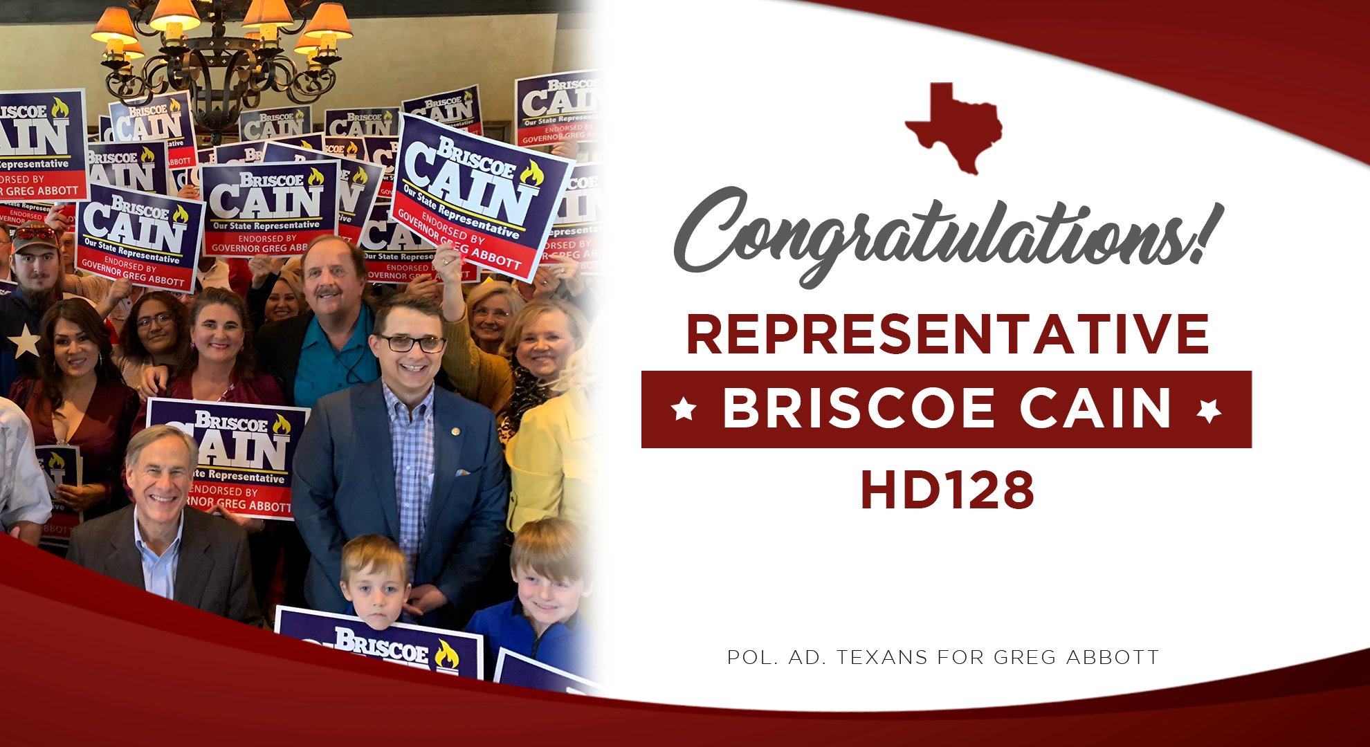 Governor Abbott Issues Statement Following Representative Briscoe Cain’s Primary Victory