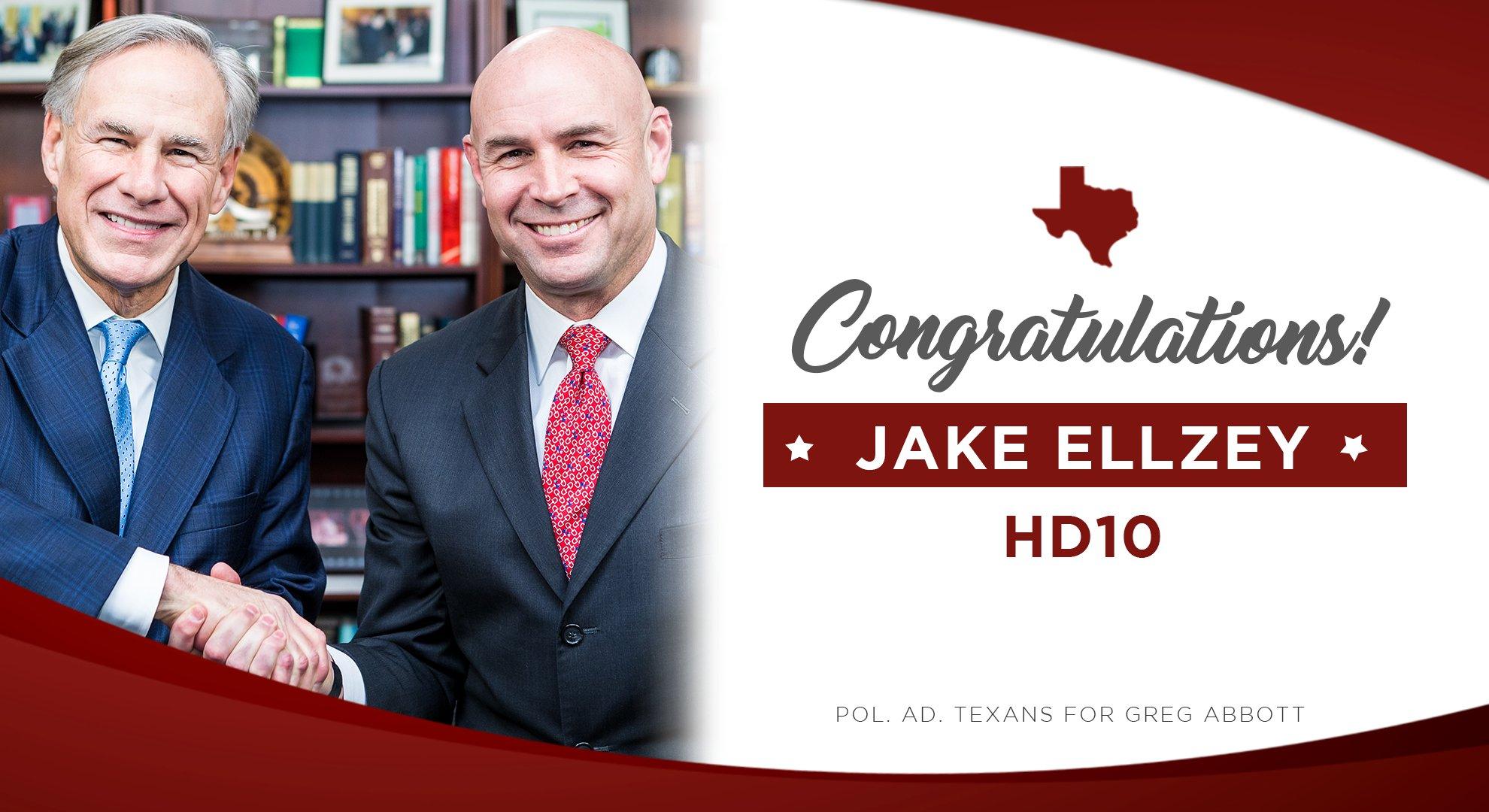 Governor Abbott Releases Statement on Jake Ellzey Primary Win