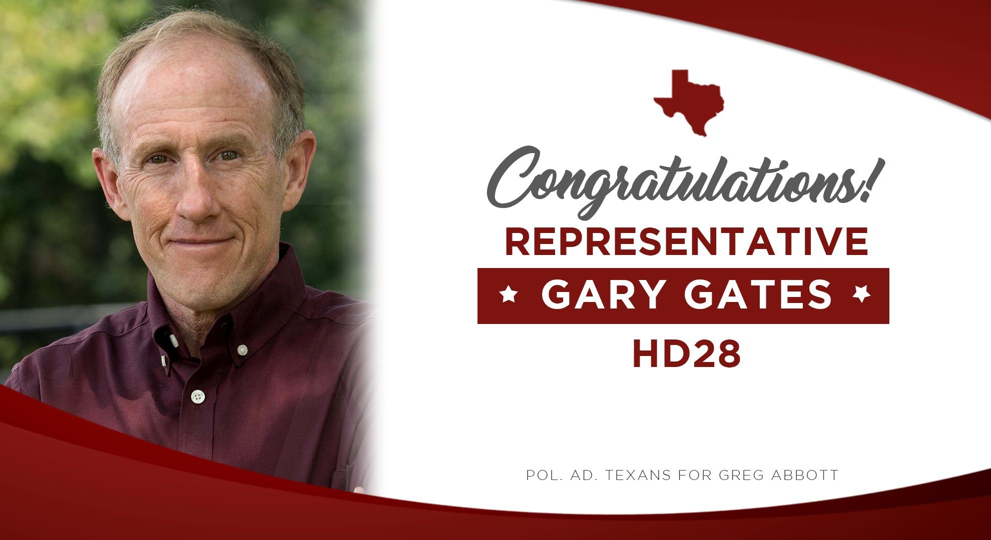 Governor Abbott Congratulates Gary Gates On Primary Victory