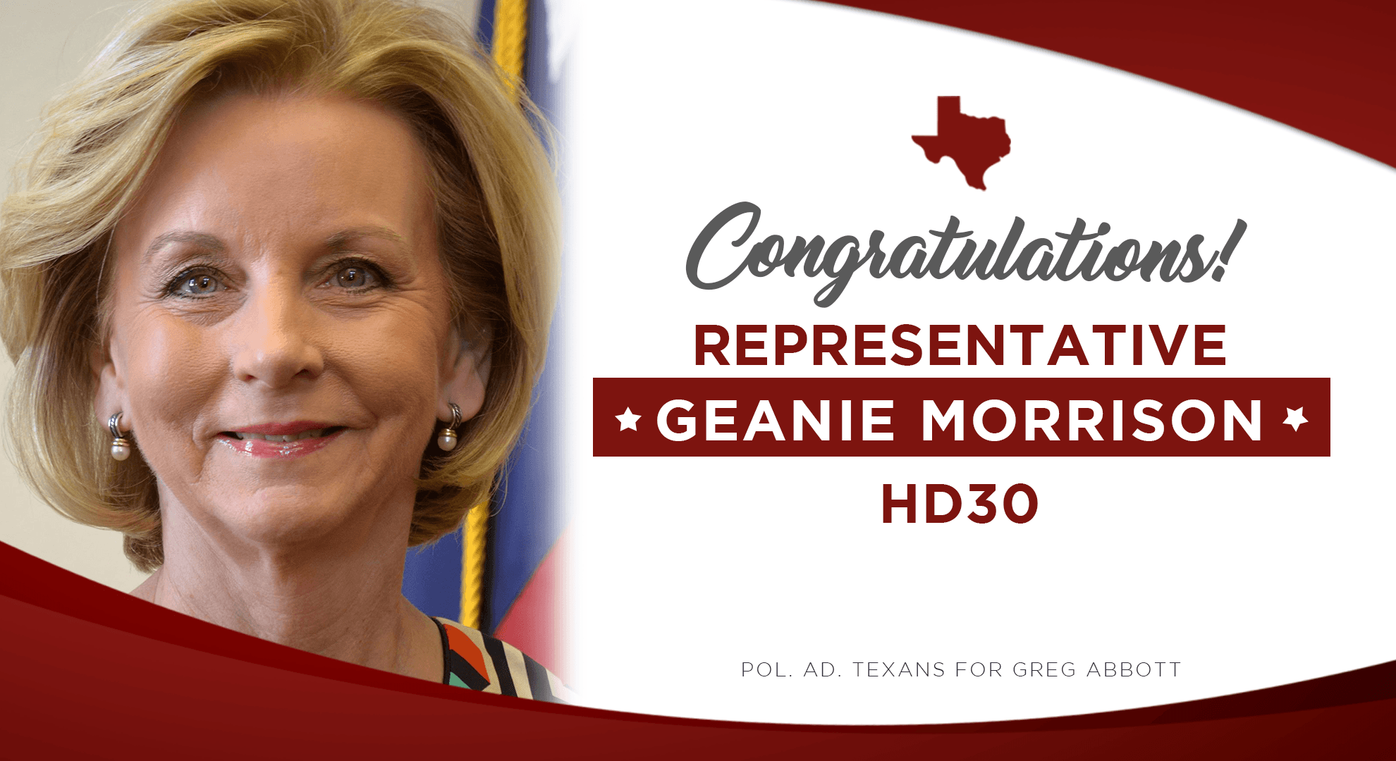Governor Abbott Congratulates Representative Geanie Morrison On Her Primary Victory