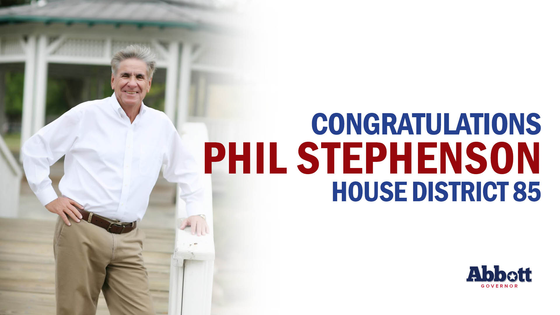 Governor Abbott Statement On Rep. Phil Stephenson’s Re-Election To The Texas House