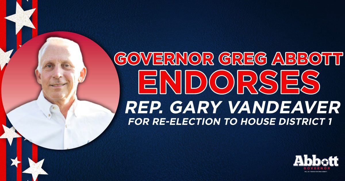 Governor Greg Abbott Announces Endorsement of Representative Gary ...