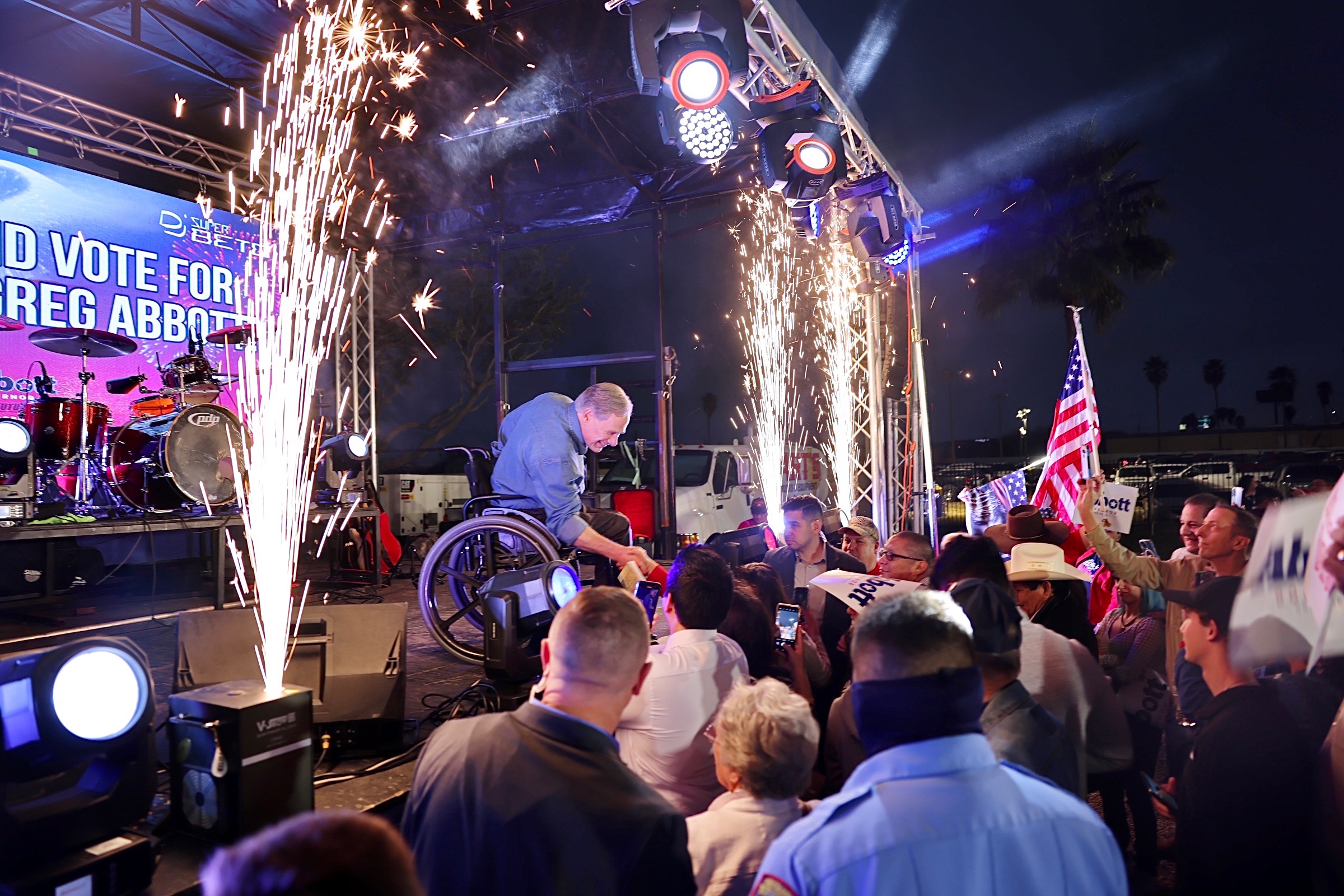 Greg Abbott on Stage - Pyro